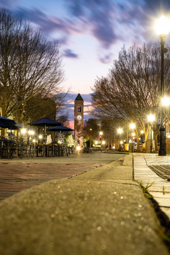 Downtown Spartanburg, South Carolina at night