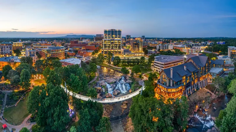 Greenville, South Carolina at Falls Park on Reedy Creek